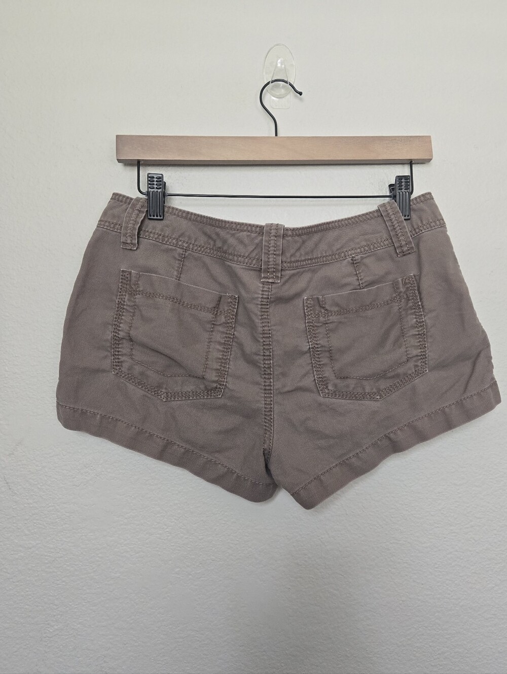 Vintage Y2K Aeropostale Super Low Rise Short Micro Shorts Brown Size 5/6 - Picture 3 of 9